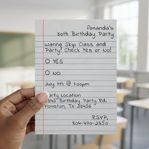 Verjaardagsnotitiepapier Schooltijd Check Ja of Ne Kaart