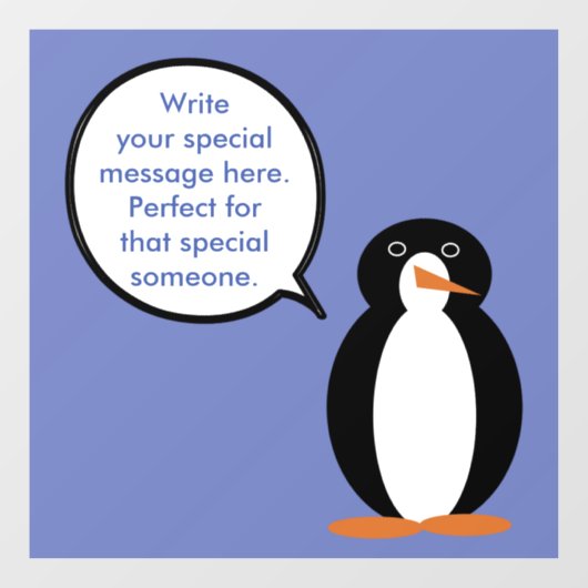 Verjaardagspak praten Ms. Penguin gepersonaliseerd Raamsticker (Vel)