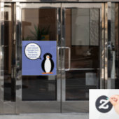 Verjaardagspak praten Ms. Penguin gepersonaliseerd Raamsticker (Kantoordeur)