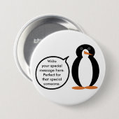 Verjaardagspak praten Ms. Penguin gepersonaliseerd Ronde Button 7,6 Cm (Voorkant /achterkant)