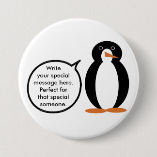 Verjaardagspak praten Ms. Penguin gepersonaliseerd Ronde Button 7,6 Cm