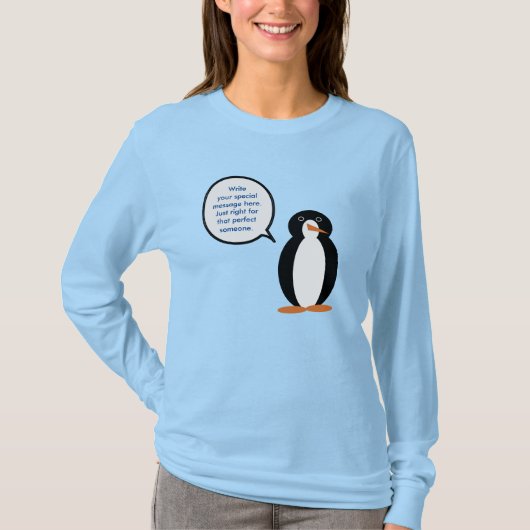Verjaardagspak praten Ms. Penguin gepersonaliseerd T-shirt (Voorkant)
