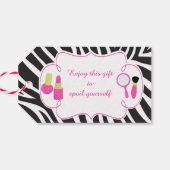 verjaardagspamper van Zebra Cadeaulabel (Achterkant Horizontaal)