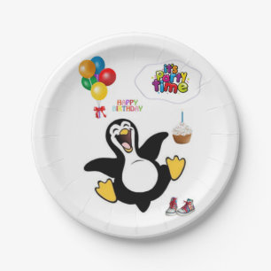 Verjaardagspapier Borden, Pinguïn Papieren Bordje
