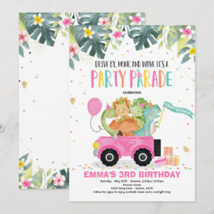 Verjaardagsparade Uitnodiging Dinosaur Party