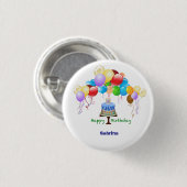 Verjaardagspas Ronde Button 3,2 Cm (Voorkant /achterkant)