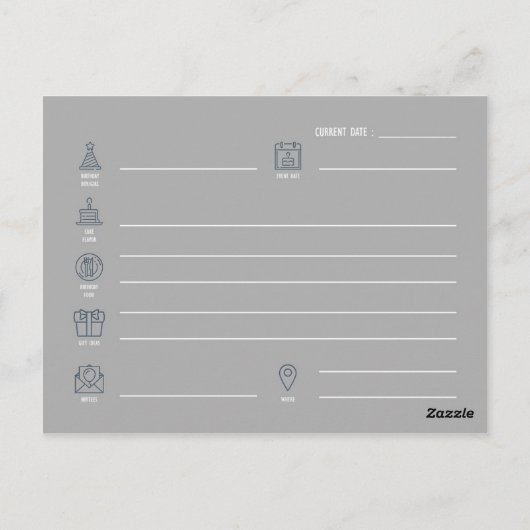 Verjaardagsplan: Briefkaart (Achterkant)