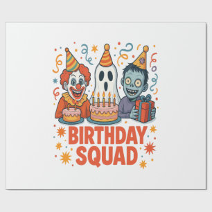 Verjaardagsploeg Halloween Griezelige Clown Geest  Cadeaupapier