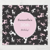  verjaardagspoedels sparkling wijnetiket (Enkel label)