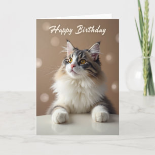Verjaardagsportretkaart voor katten kaart