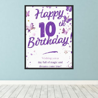 VERJAARDAGSPOSTER  CANVAS AFDRUK