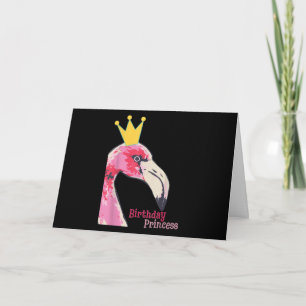 Verjaardagsprinses meisje flamingo Schattige fla Kaart