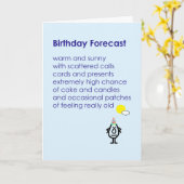 Verjaardagsprognose - een grappig verjaardagsgedic kaart (Gele Bloem)