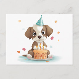 verjaardagspuppy uitnodiging briefkaart