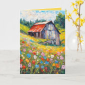 Verjaardagsschuur in Wildflower Field Kaart (Gele Bloem)