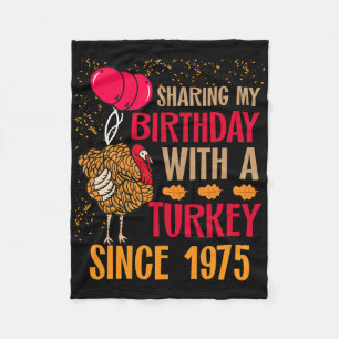 Verjaardagsshirt Thanksgiving sinds november 1975  Fleece Deken