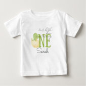 Verjaardagsshirt voor baby met naam en dinosaurus (Voorkant)