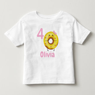 Verjaardagsshirt voor meisjes met de naam 'Donut' Kinder Shirts