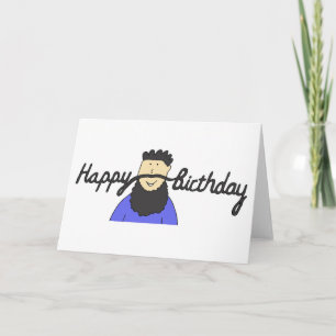 Verjaardagssnor voor Hipster met baard Kaart