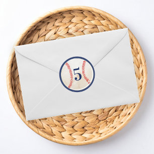 Verjaardagssticker honkbal 'Speel Bal' Kinderfee Ronde Sticker