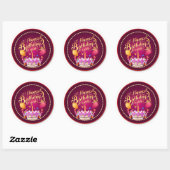 Verjaardagssticker Ronde Sticker (Vel)
