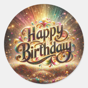 verjaardagssticker ronde sticker