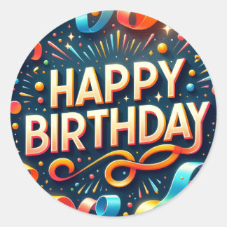 verjaardagsstickers ronde sticker