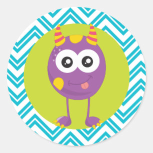 Verjaardagsstickers voor kleine monsters als feest ronde sticker