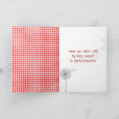 Verjaardagsstokpoppetje op Gingham Kaart (Binnen)