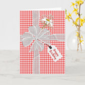 Verjaardagsstrik met Daisy On Gingham Kaart (Gele Bloem)