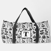 Verjaardagstaart doodle zwart-wit patroon 4