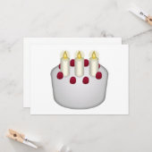 Verjaardagstaart - Emoji Kaart (Voorkant / Achterkant in situ)