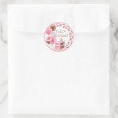 Verjaardagstaart Envelope Seal Ronde Sticker (Tas)