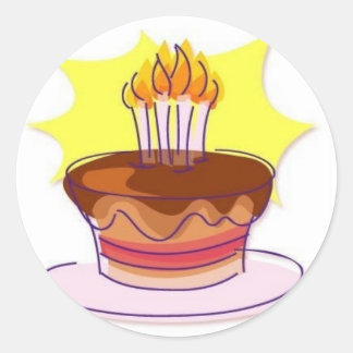 Verjaardagstaart Envelope Seals Ronde Sticker