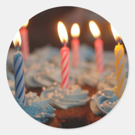 verjaardagstaart House Party snoep dessert voedsel Ronde Sticker