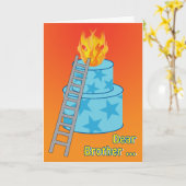 Verjaardagstaart in brand Oude grap voor broer Kaart (Gele Bloem)