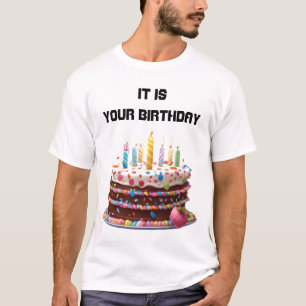 Verjaardagstaart Kaarsen Custom Gepersonaliseerde  T-shirt