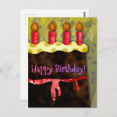 Verjaardagstaart met chocolade | Ansichtkaart Briefkaart (Voorkant / Achterkant)