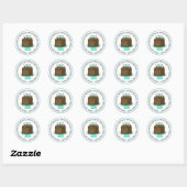 Verjaardagstaart met chocolade ronde sticker (Vel)