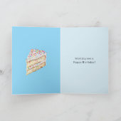 Verjaardagstaart met confetti kaart (Binnen)