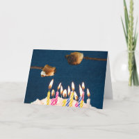 Verjaardagstaart met marshmallow geroosterd