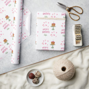Verjaardagstaart Persoonlijke Gelukkige Verjaardag Cadeaupapier
