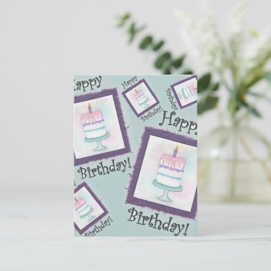 Verjaardagstaart Verjaardagskaarten Briefkaart (Staand voorkant)