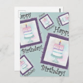 Verjaardagstaart Verjaardagskaarten Briefkaart (Voorkant / Achterkant)