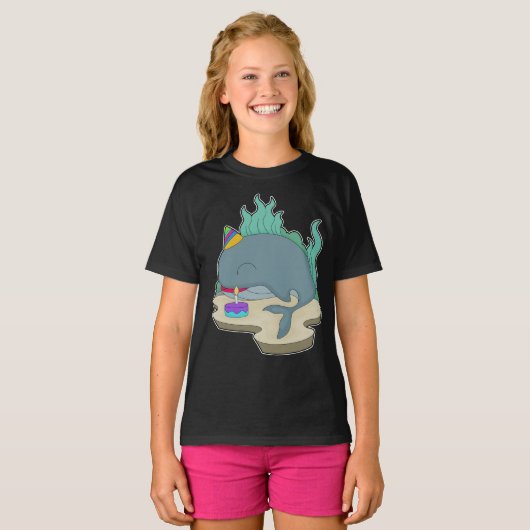 verjaardagstaart voor walvissen t-shirt (Voorkant volledig)