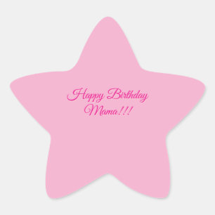 Verjaardagsticker mama Roze ster Sticker