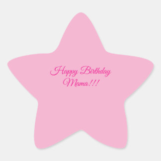 Verjaardagsticker mama | Roze ster Sticker