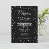 Verjaardagstoast Elegant Confetti Zwart