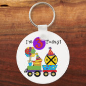 Verjaardagstrein 3e Verjaardag Tshirts en Geschenk Sleutelhanger (Voorkant)