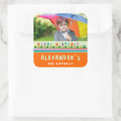 Verjaardagstrein Gift Favors Custom Label Sticker (Tas)